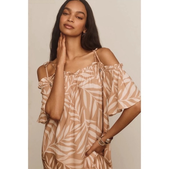 ANTHROPOLOGIE • Conditions Apply Fern TieStrap Kaftan Maxi Beach Hawaii Dress - Picture 3 of 10